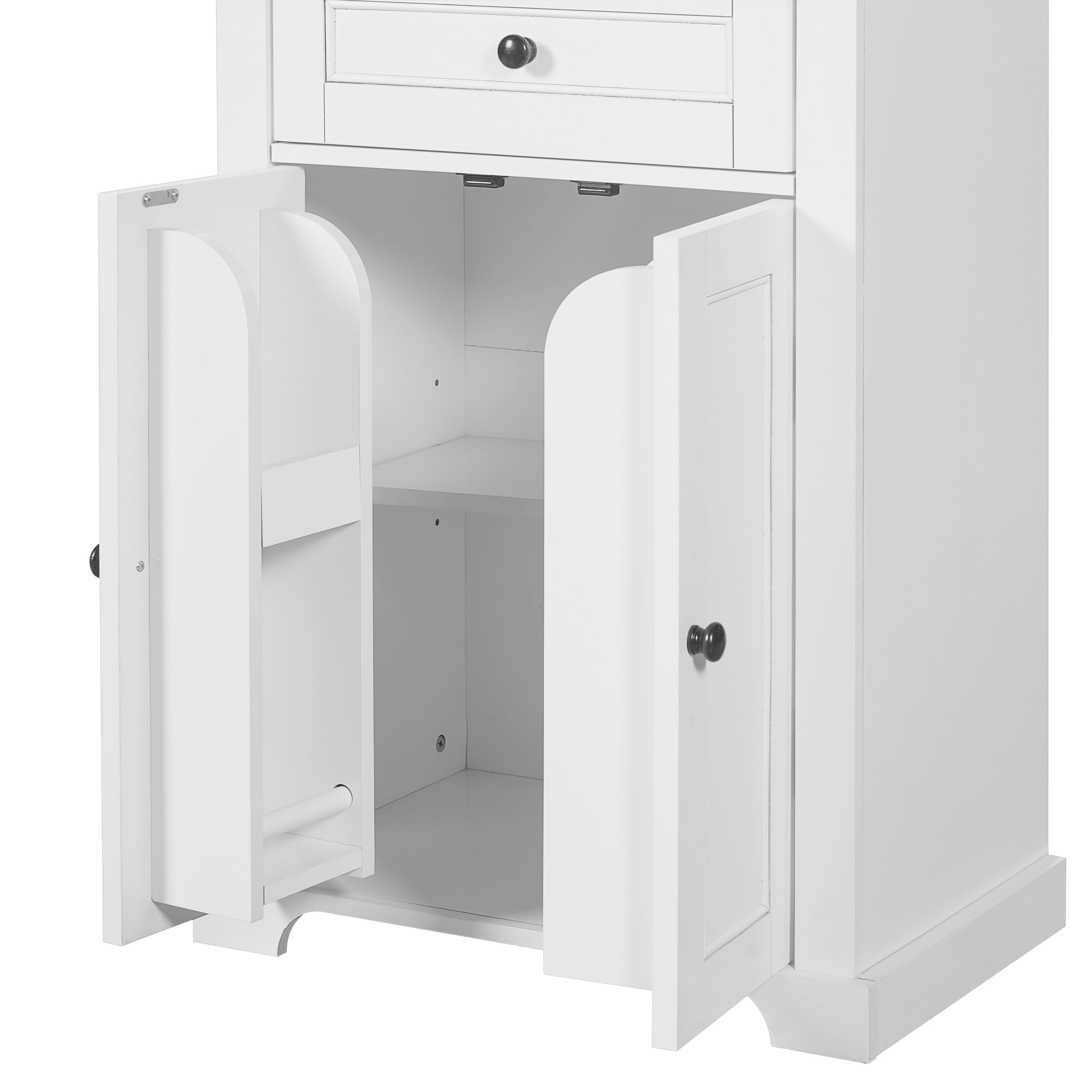 67.2" Modern Bathroom Vanity with Soft-Close Doors & Anti-Tip Safety - White/Black - HECATEVIC Home Design