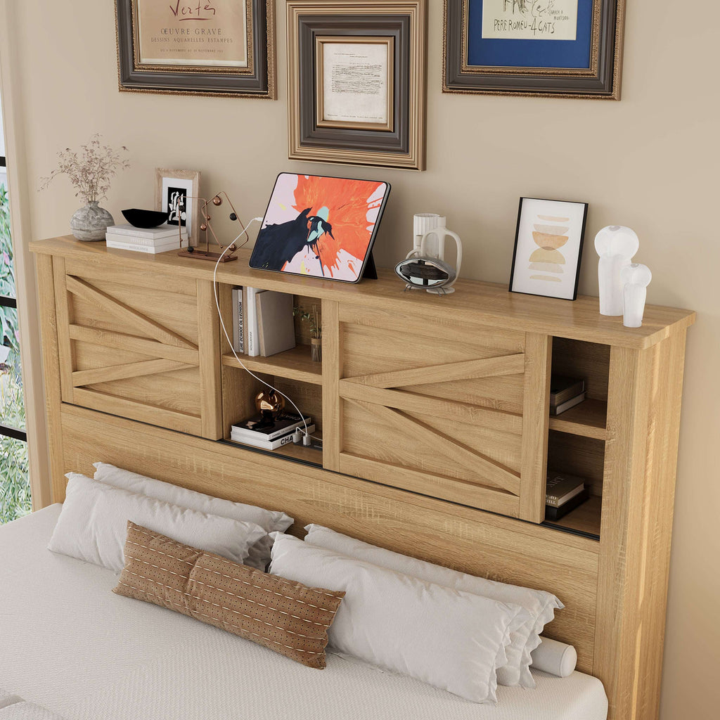 The Atlas Wooden Bedroom Set - Platform Bed, Nightstand & Dresser