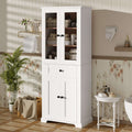 67.2" Modern Bathroom Vanity with Soft-Close Doors & Anti-Tip Safety - White/Black