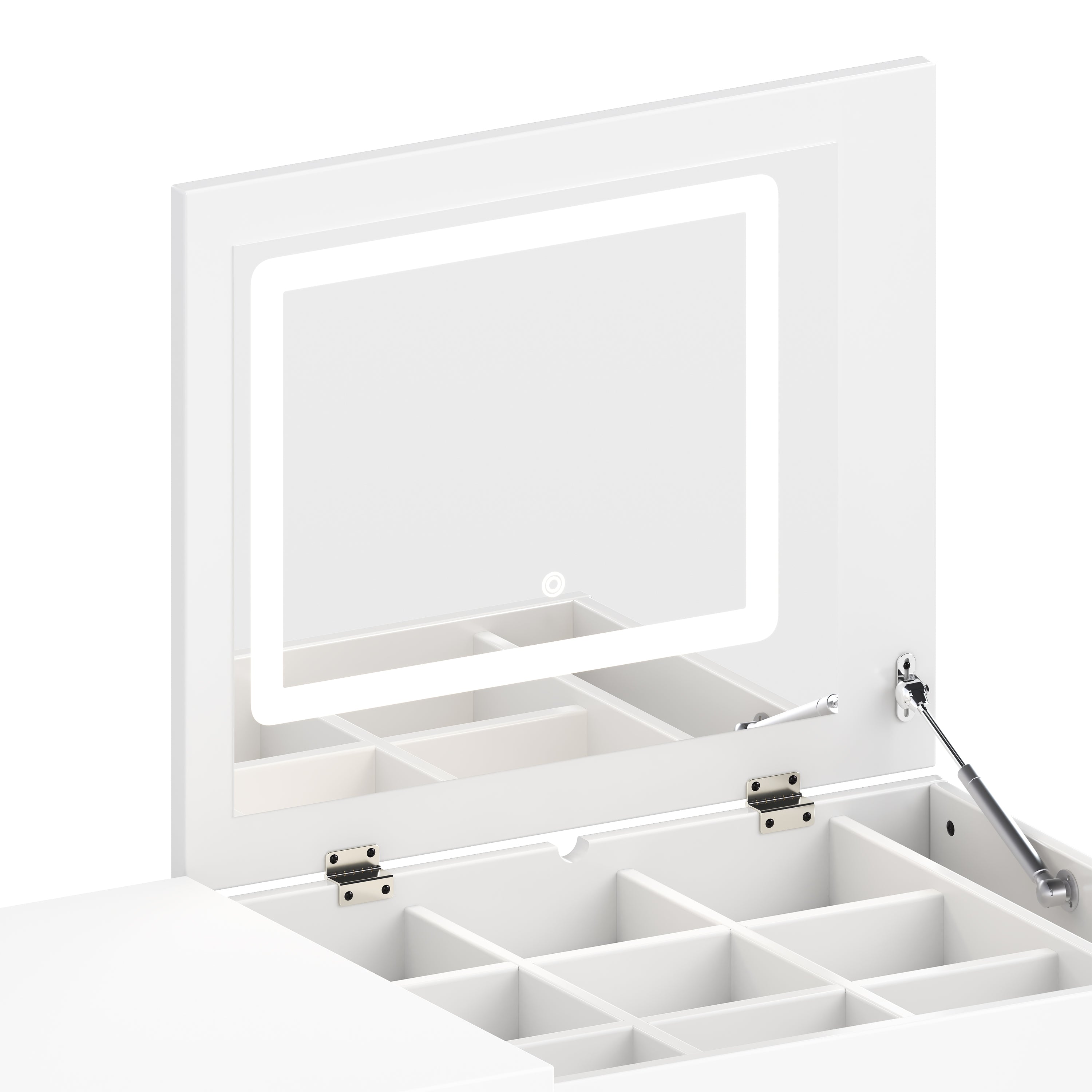 HECATEVIC All-in-One Flip Vanity Desk with LED Lights | Makeup Table & Workstation - HECATEVIC Home Design