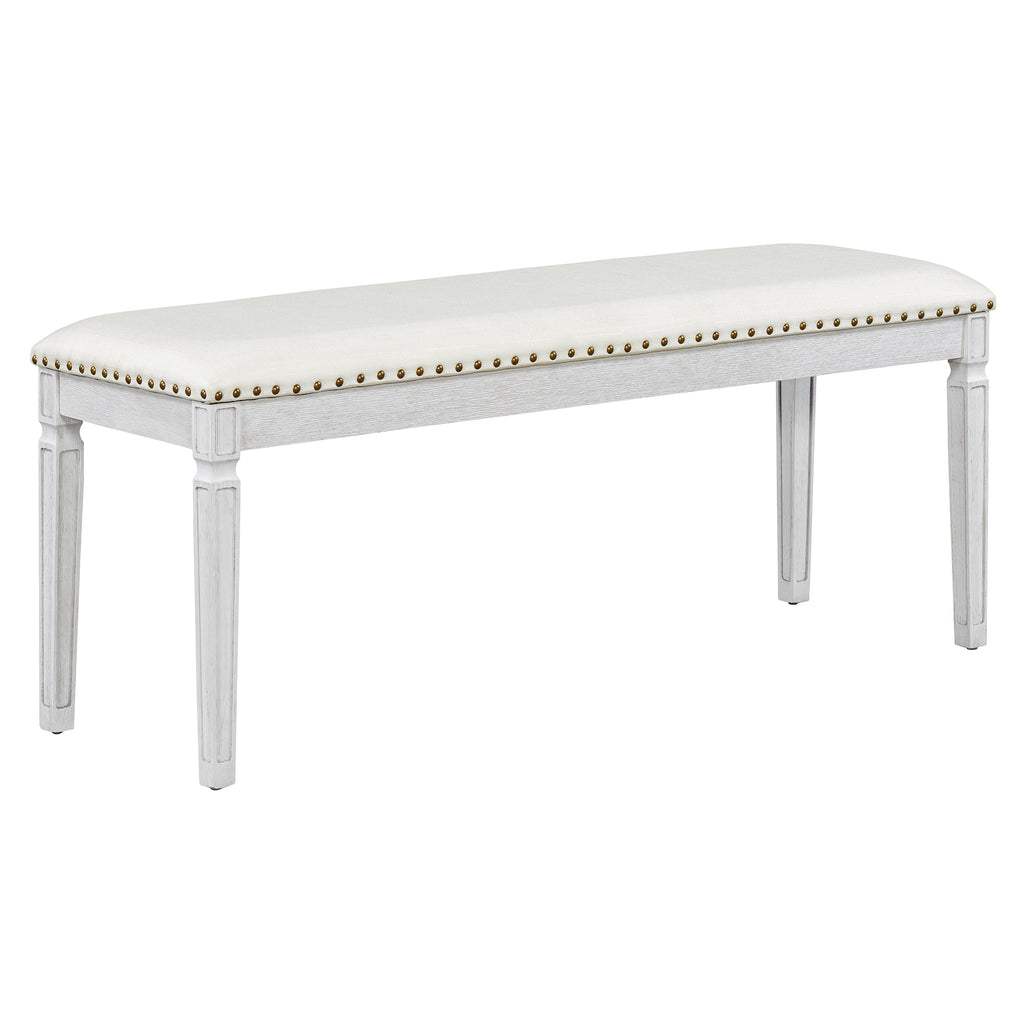 6-Piece Expandable Rustic Dining Set with Bench - Handcrafted Distressed Finish - HECATEVIC Home Design