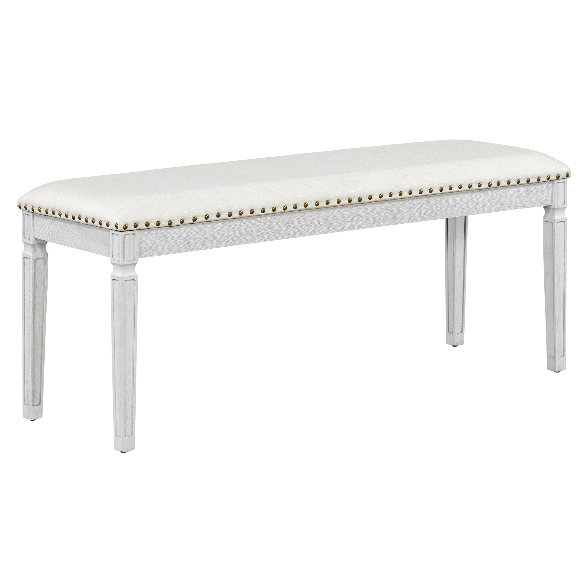 6-Piece Expandable Rustic Dining Set with Bench - Handcrafted Distressed Finish - HECATEVIC Home Design