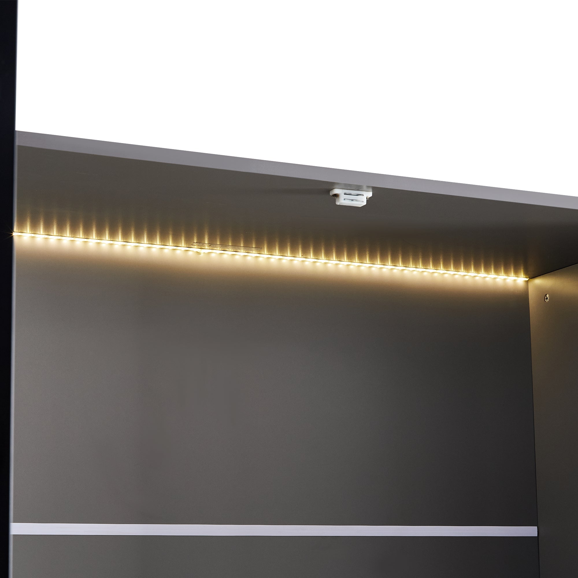 Hecatevic Modern Display Cabinet with LED Lights & Adjustable Glass Shelves - HECATEVIC Home Design